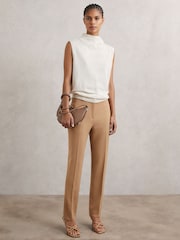 Reiss Camel Gabi Slim Fit Suit Trousers - Image 1 of 6