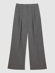 Reiss Grey Poppie Petite Wide Leg Pleated Trousers - Image 2 of 7