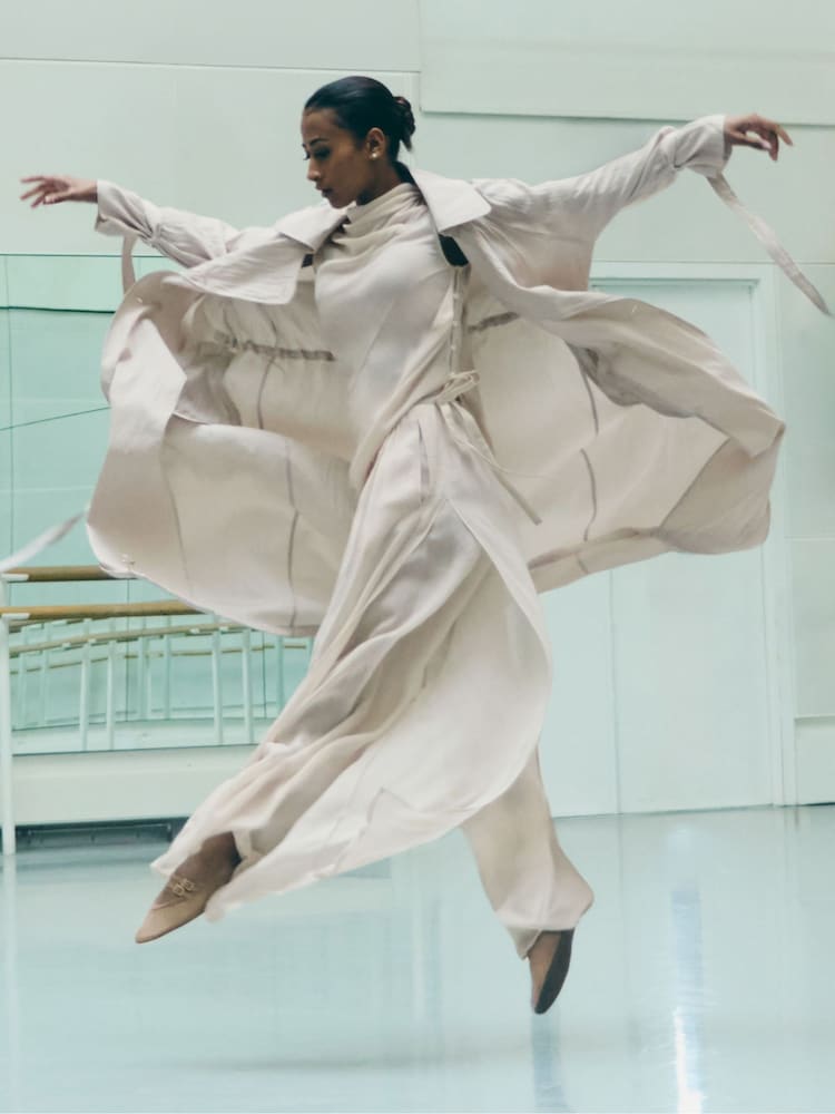 Reiss Neutral Lucyle Reiss | Royal Ballet Chiffon Trousers - Image 1 of 7 Reiss Neutral Lucyle Reiss | Royal Ballet Chiffon Trousers - Image 1 of 7