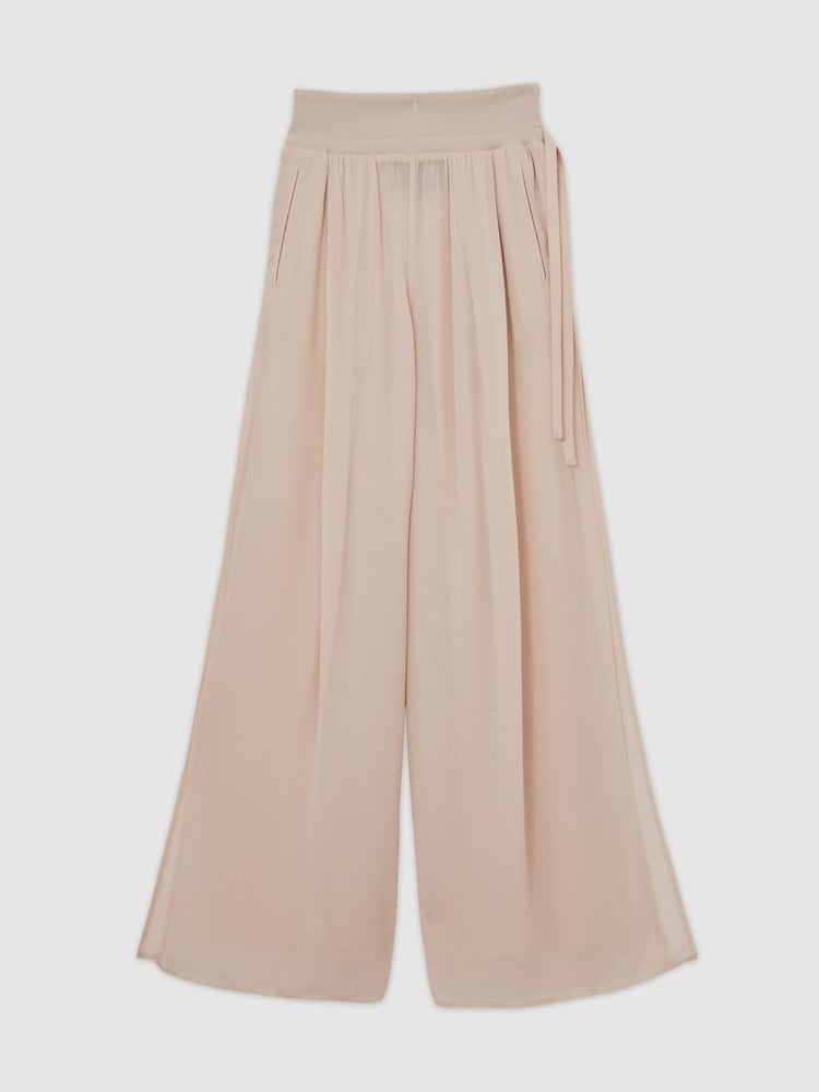 Reiss Neutral Lucyle Reiss | Royal Ballet Chiffon Trousers - Image 2 of 7 Reiss Neutral Lucyle Reiss | Royal Ballet Chiffon Trousers - Image 2 of 7