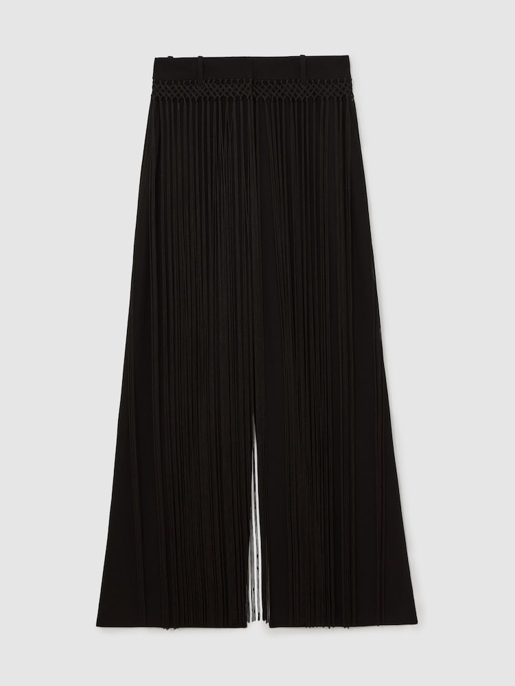 Reiss Black Rhea Reiss | Royal Ballet Tassel Trousers - Image 2 of 9 Reiss Black Rhea Reiss | Royal Ballet Tassel Trousers - Image 2 of 9