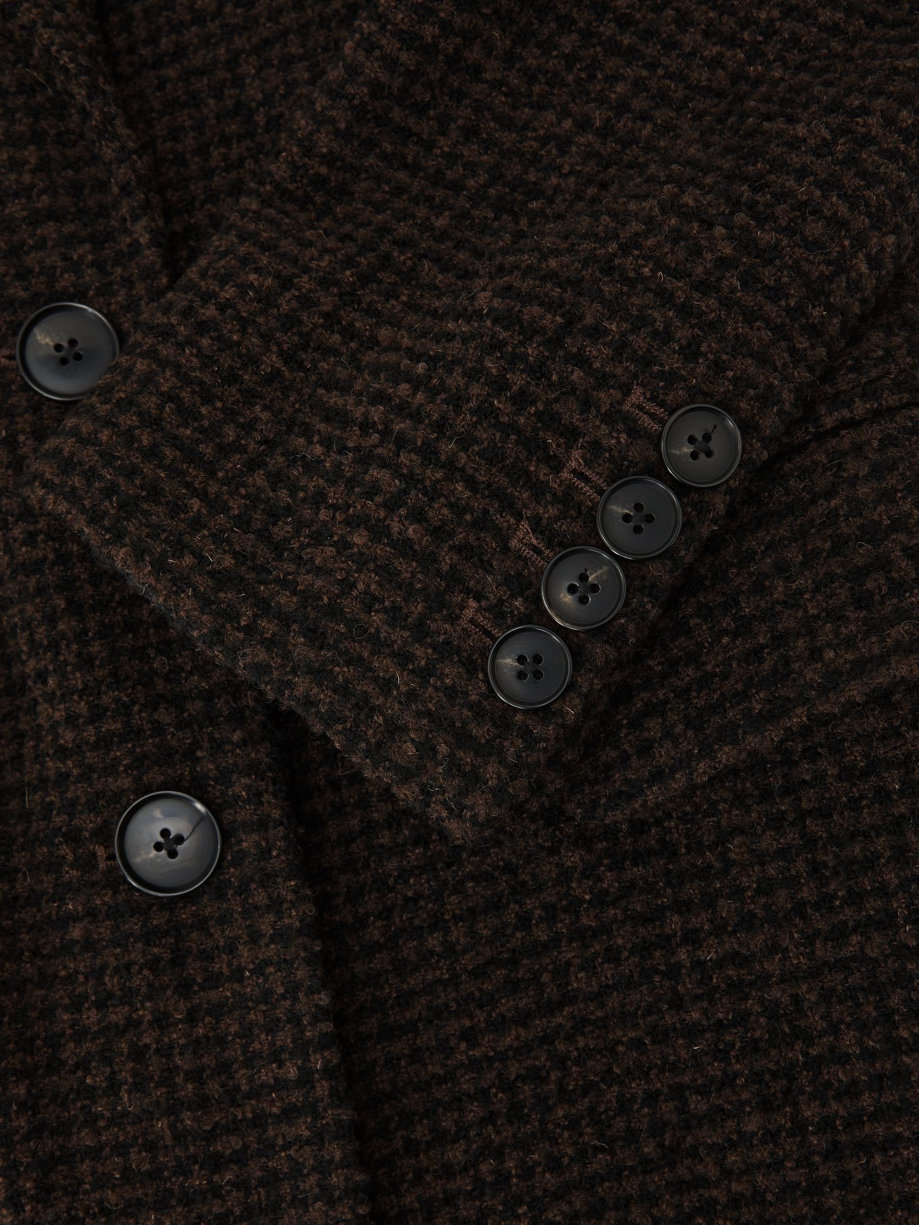 Buy Reiss Chocolate Brown Check Kai Wool-Blend Houndstooth Check