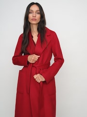 Reiss Red Lucia Petite Double-Breasted Blindseam Coat Wool-Blend - Image 5 of 10