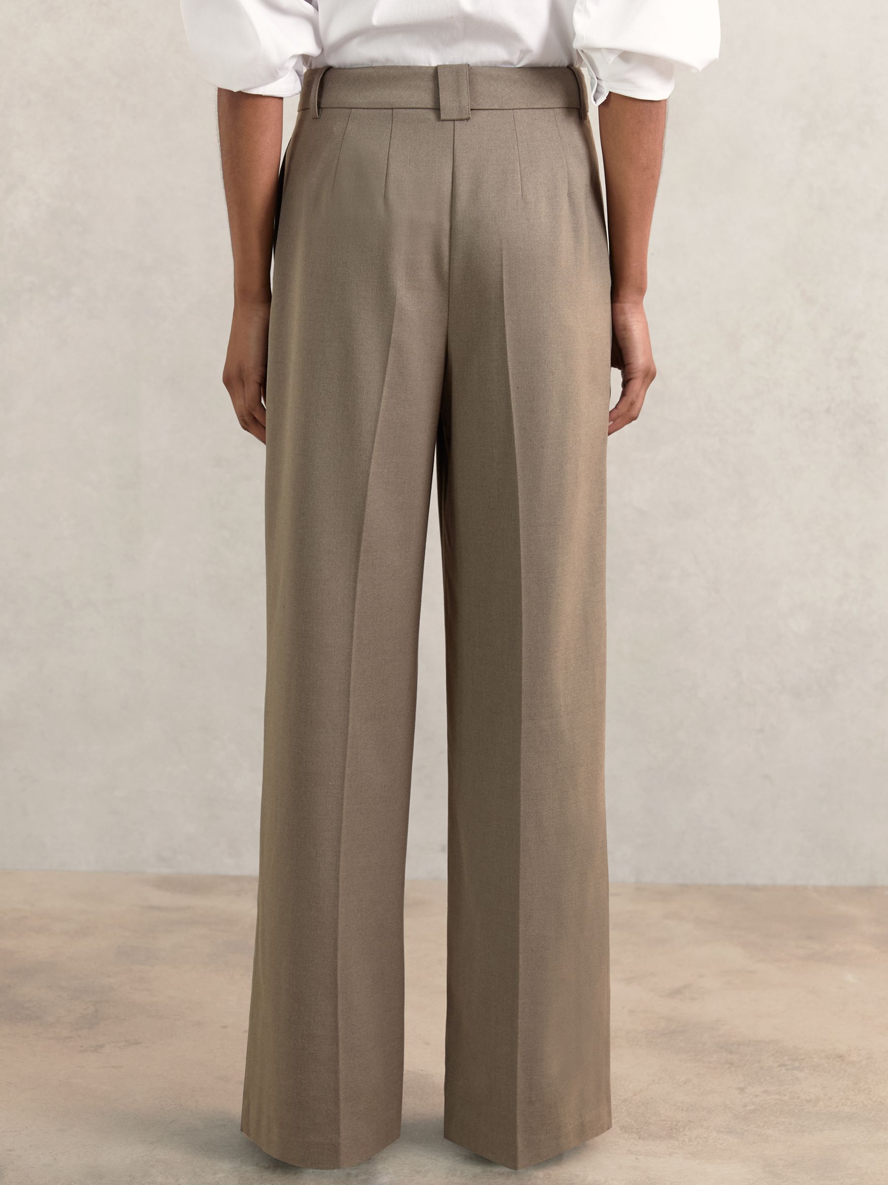 Buy Reiss Neutral Poppie Wide-Leg Pleated Trousers from Next USA
