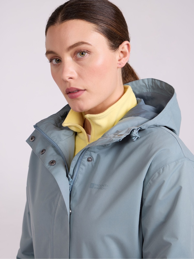 Mountain Warehouse Blue Womens Riviera Waterproof Hooded Coat - Image 2 of 9