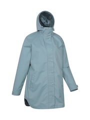 Mountain Warehouse Blue Womens Riviera Waterproof Hooded Coat - Image 7 of 9