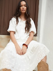 Another Sunday Broderie Collar Puff Sleeve Blouse - Imagen 3 de 5