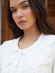 Another Sunday Broderie Collar Puff Sleeve Blouse - Imagen 5 de 5
