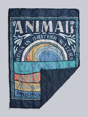 Animal Blue Printed Packaway Quilted Blanket - Image 1 of 6