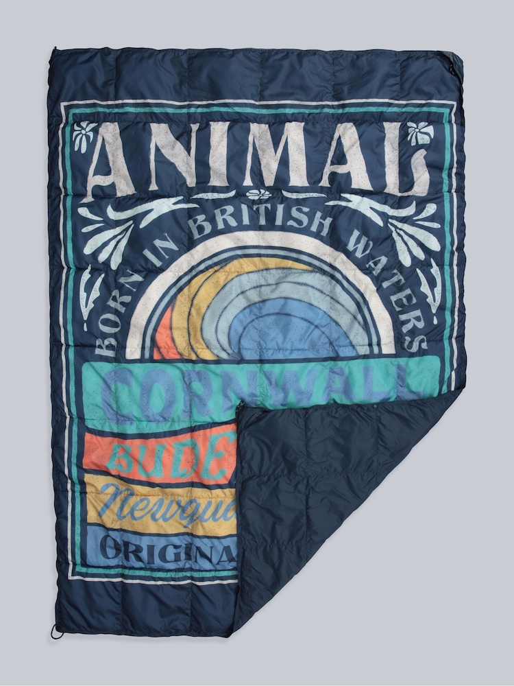 Animal Blue Printed Packaway Quilted Blanket - Image 1 of 6