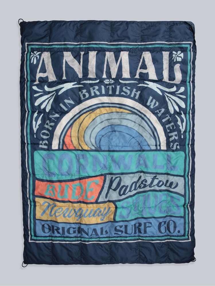 Animal Blue Printed Packaway Quilted Blanket - Image 2 of 6