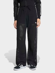 adidas Originals Black Knitted Croched Firebird Trousers - Image 1 of 10