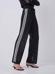 adidas Originals Black Knitted Croched Firebird Trousers - Image 8 of 10