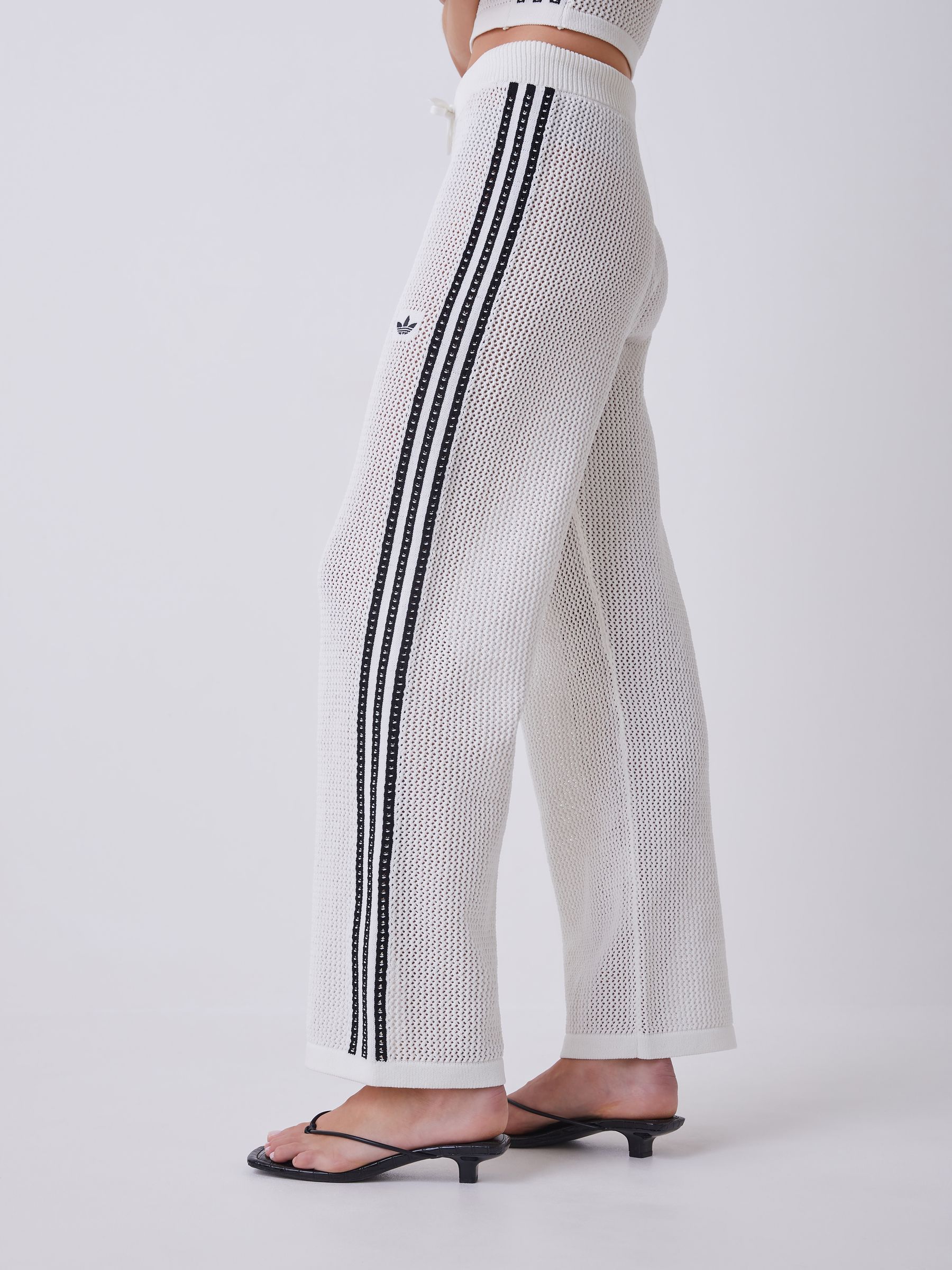 Buy adidas Originals White Knitted Croched Firebird Trousers from