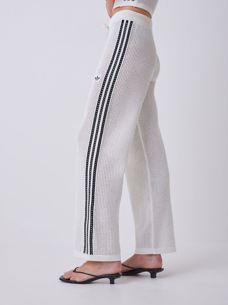 adidas Originals White Knitted Croched Firebird Trousers - Image 10 of 10 adidas Originals White Knitted Croched Firebird Trousers - Image 10 of 10