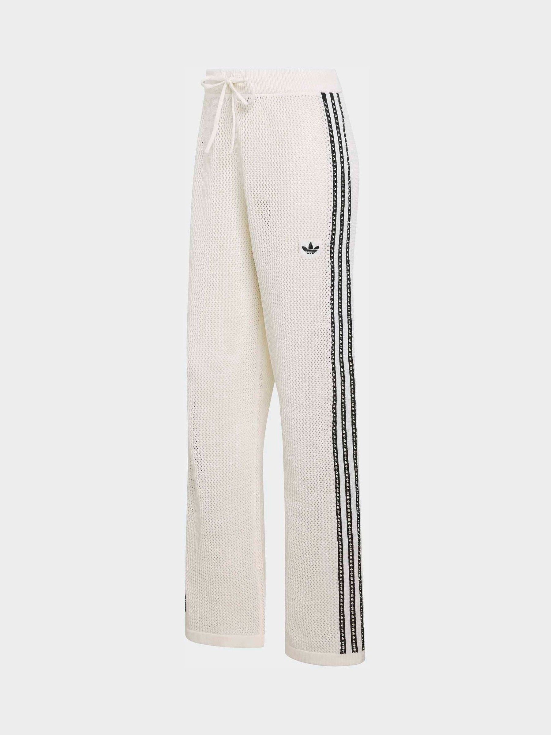 Buy adidas Originals White Knitted Croched Firebird Trousers from