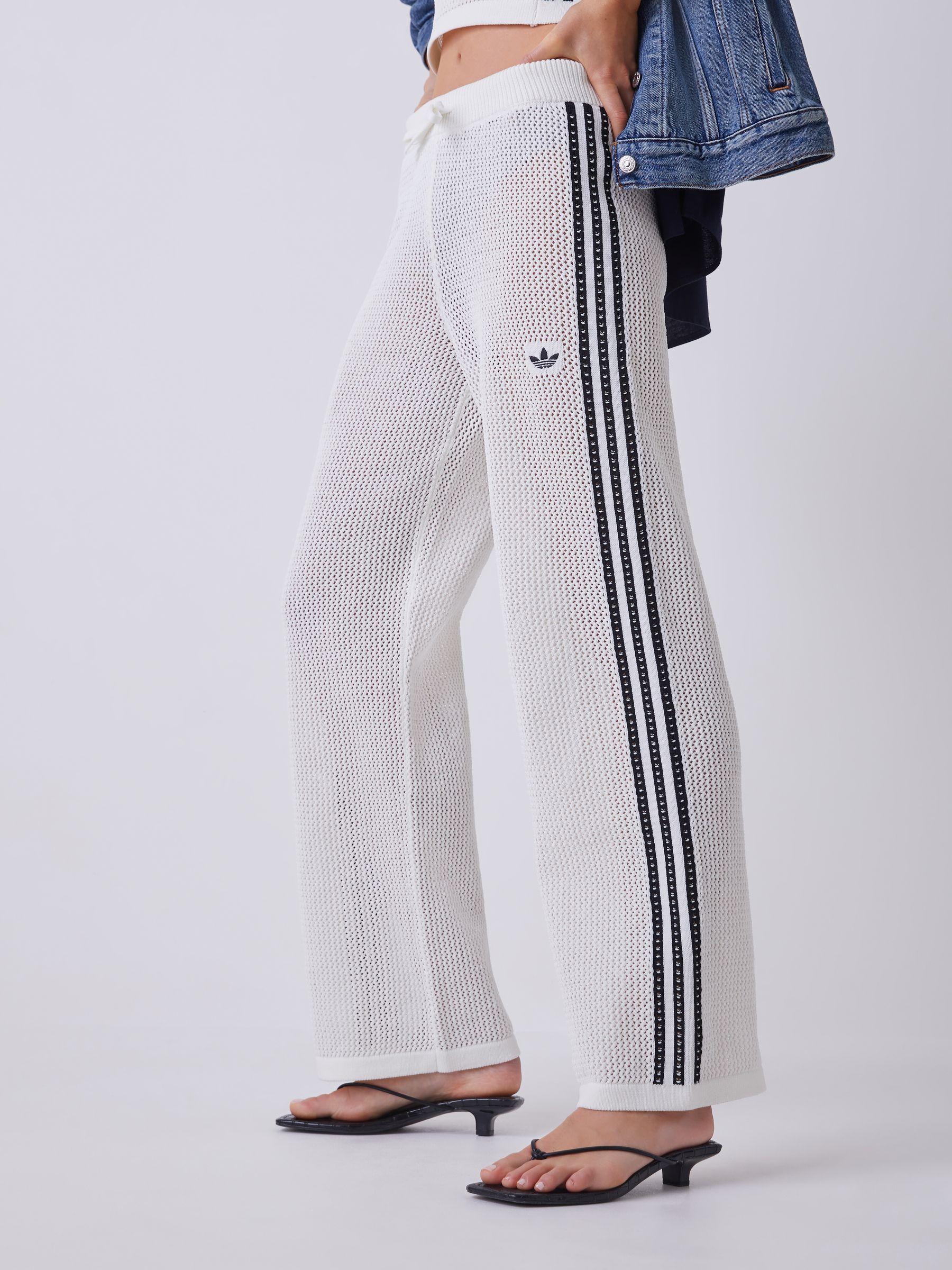 Buy adidas Originals White Knitted Croched Firebird Trousers from