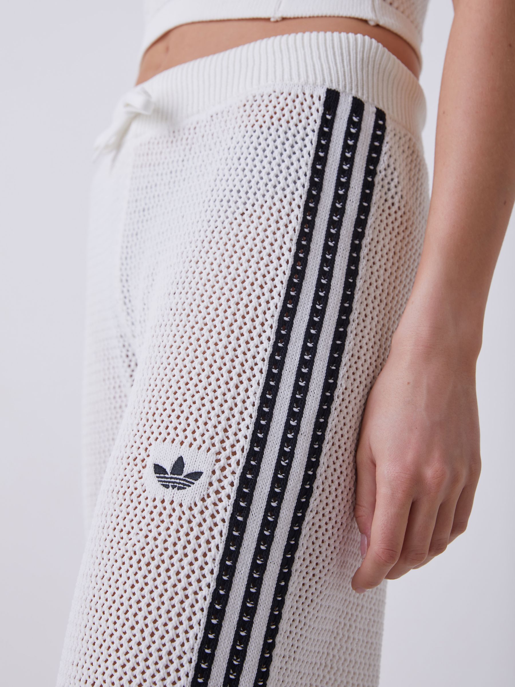Buy adidas Originals White Knitted Croched Firebird Trousers from