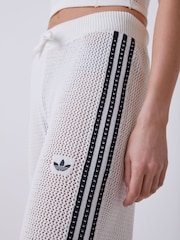 adidas Originals White Knitted Croched Firebird Trousers - Image 9 of 10