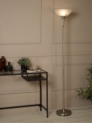 Searchlight Satin Silver Carriden Uplighter Floor Lamp Acid Glass - Image 1 of 4