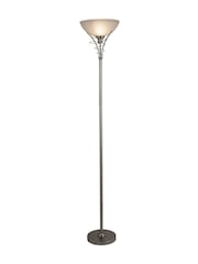 Searchlight Satin Silver Carriden Uplighter Floor Lamp Acid Glass - Image 2 of 4