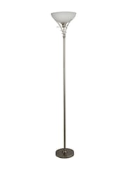 Searchlight Satin Silver Carriden Uplighter Floor Lamp Acid Glass - Image 3 of 4