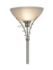 Searchlight Satin Silver Carriden Uplighter Floor Lamp Acid Glass - Image 4 of 4