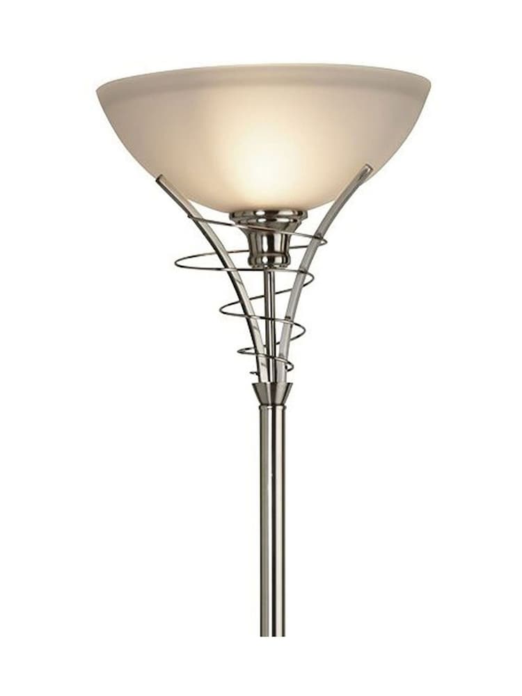 Searchlight Satin Silver Carriden Uplighter Floor Lamp Acid Glass - Image 4 of 4