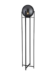 Searchlight Black and Smoke Nocturne Floor Lamp Smoked Glass - Image 2 of 3