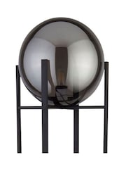 Searchlight Black and Smoke Nocturne Floor Lamp Smoked Glass - Image 3 of 3
