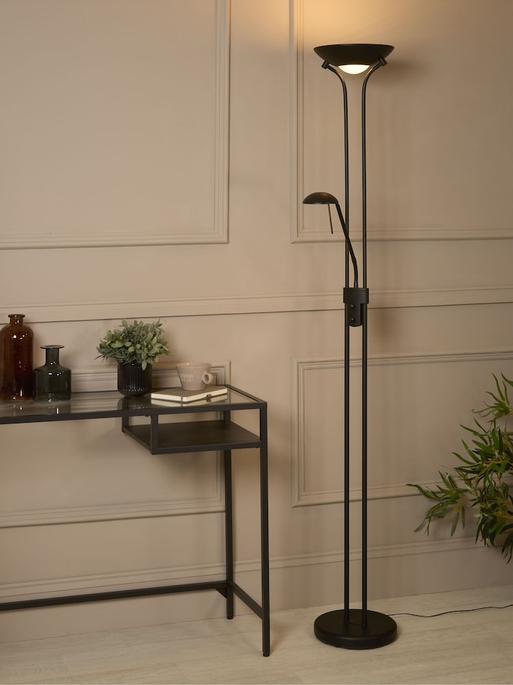 Searchlight Matt Black Carina  Sol LED Dimmable Mother  Child Floor Lamp - Image 1 of 4
