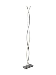 Searchlight Chrome and White Wave Platt LED Wave Floor Lamp - Image 2 of 4