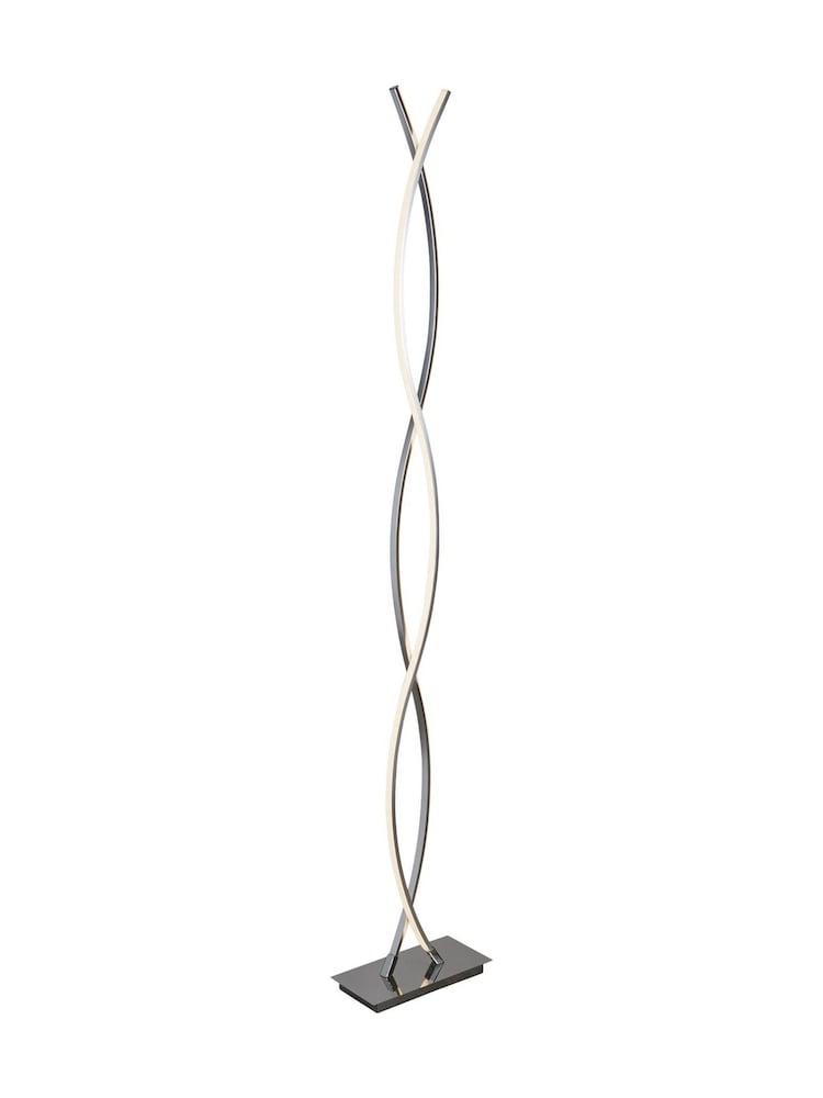 Searchlight Chrome and White Wave Platt LED Wave Floor Lamp - Image 2 of 4