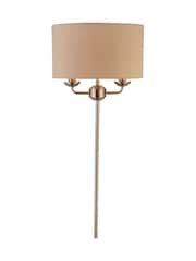 Searchlight Satin Nickel and Oatmeal and White Château Lumière 2 Light Floor Lamp - Image 4 of 4