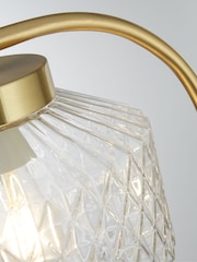 Searchlight Satin Brass and Clear Tetra Floor Lamp - Image 2 of 4