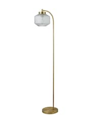 Searchlight Satin Brass and Clear Tetra Floor Lamp - Image 4 of 4