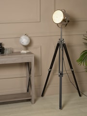 Searchlight Chrome and Black Edison Tri-Beam Adjustable Floor Lamp - Image 1 of 4