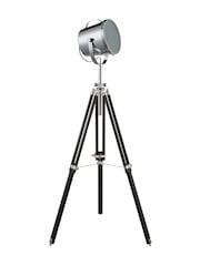 Searchlight Chrome and Black Edison Tri-Beam Adjustable Floor Lamp - Image 3 of 4