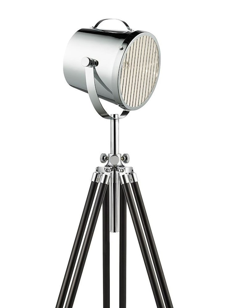 Searchlight Chrome and Black Edison Tri-Beam Adjustable Floor Lamp - Image 4 of 4