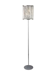 Searchlight Chrome and Clear Claudine Floor Lamp - Image 2 of 4