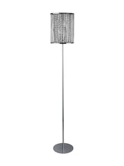 Searchlight Chrome and Clear Claudine Floor Lamp - Image 3 of 4