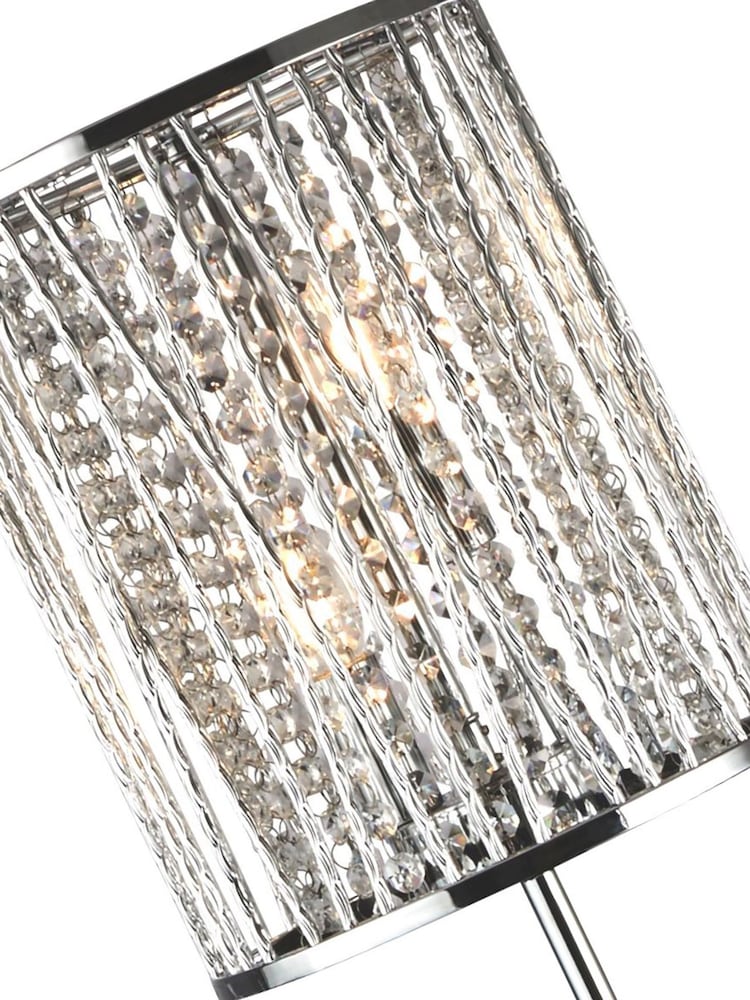 Searchlight Chrome and Clear Claudine Floor Lamp - Image 4 of 4