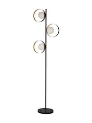 Searchlight Black and Gold Moon Floor Lamp Opal Glass - Image 3 of 4