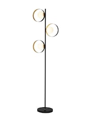 Searchlight Black and Gold Moon Floor Lamp Opal Glass - Image 4 of 4