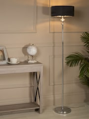 Searchlight Chrome and Black and Clear Fiorenza Floor Lamp - Image 1 of 3