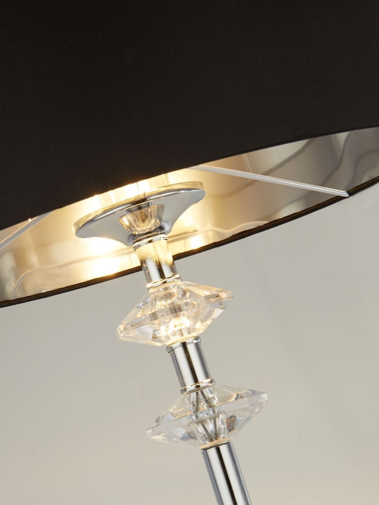 Searchlight Chrome and Black and Clear Fiorenza Floor Lamp - Image 2 of 3