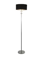 Searchlight Chrome and Black and Clear Fiorenza Floor Lamp - Image 3 of 3