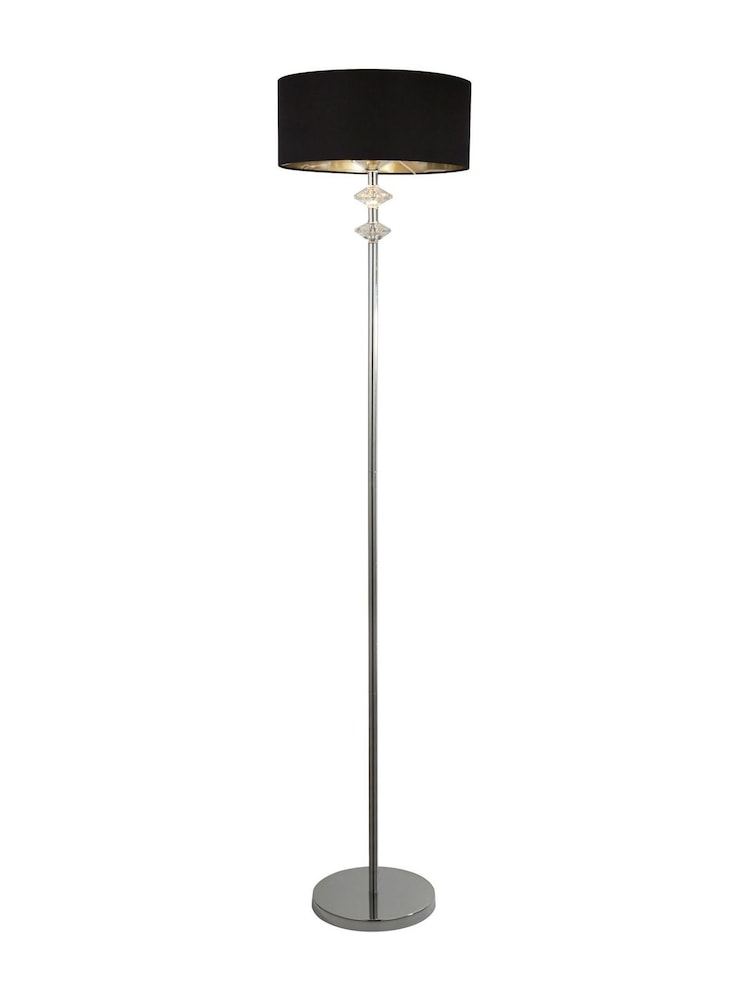 Searchlight Chrome and Black and Clear Fiorenza Floor Lamp - Image 3 of 3