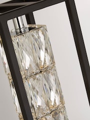 Searchlight Matt Black and Chrome and Clear Ascent Crystal Centre Floor Lamp - Image 2 of 4