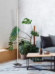 Searchlight Satin Silver and White Trionna Floor Lamp - Image 1 of 4
